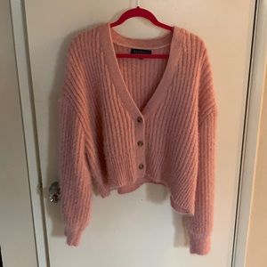 Eloquii Cropped Fuzzy Cardigan